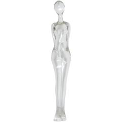 Italian Glass Nude Standing Figural Sculpture