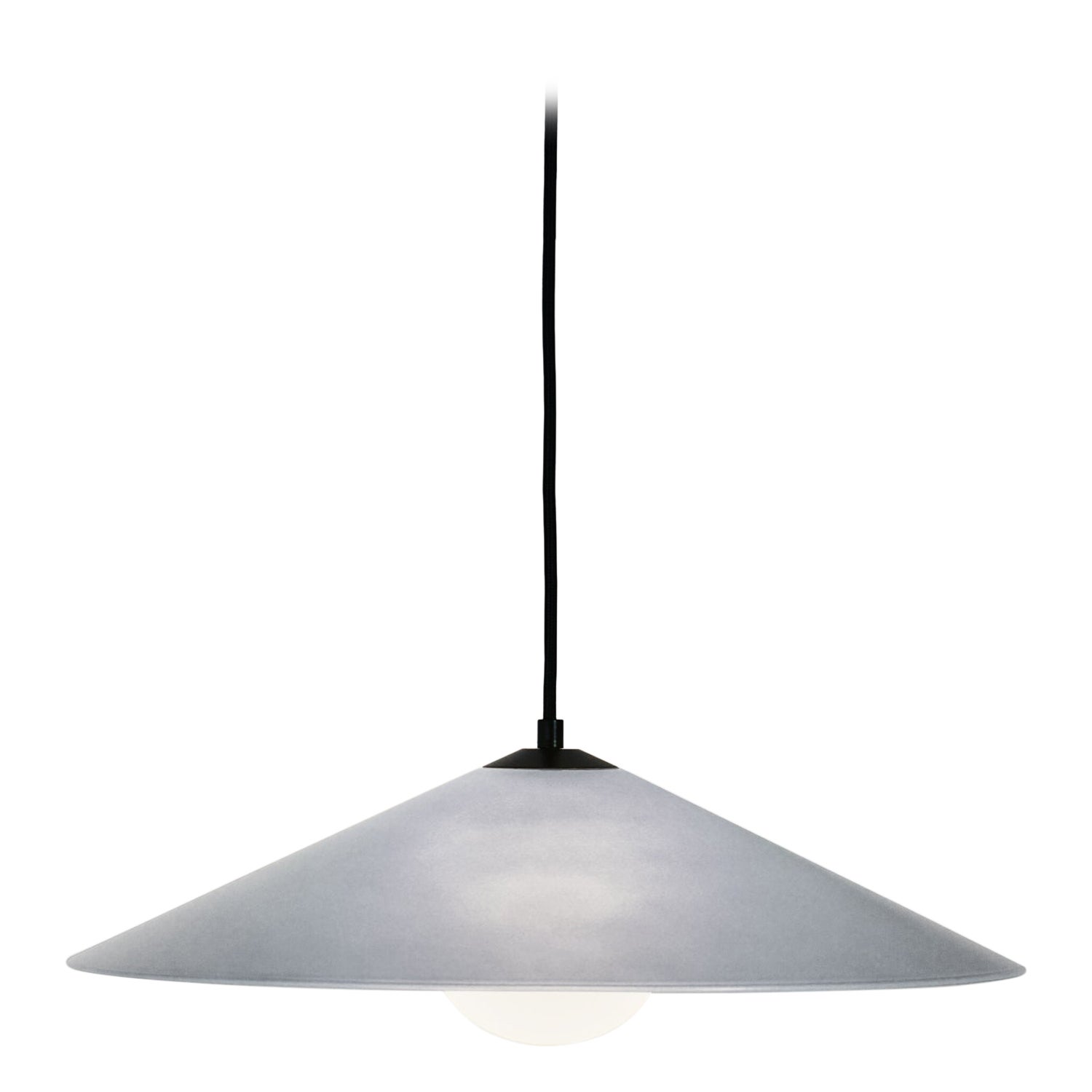 MARSHA 02 Pendant Light in Cloud Grey and Black Powder Coated Metal Finish  For Sale