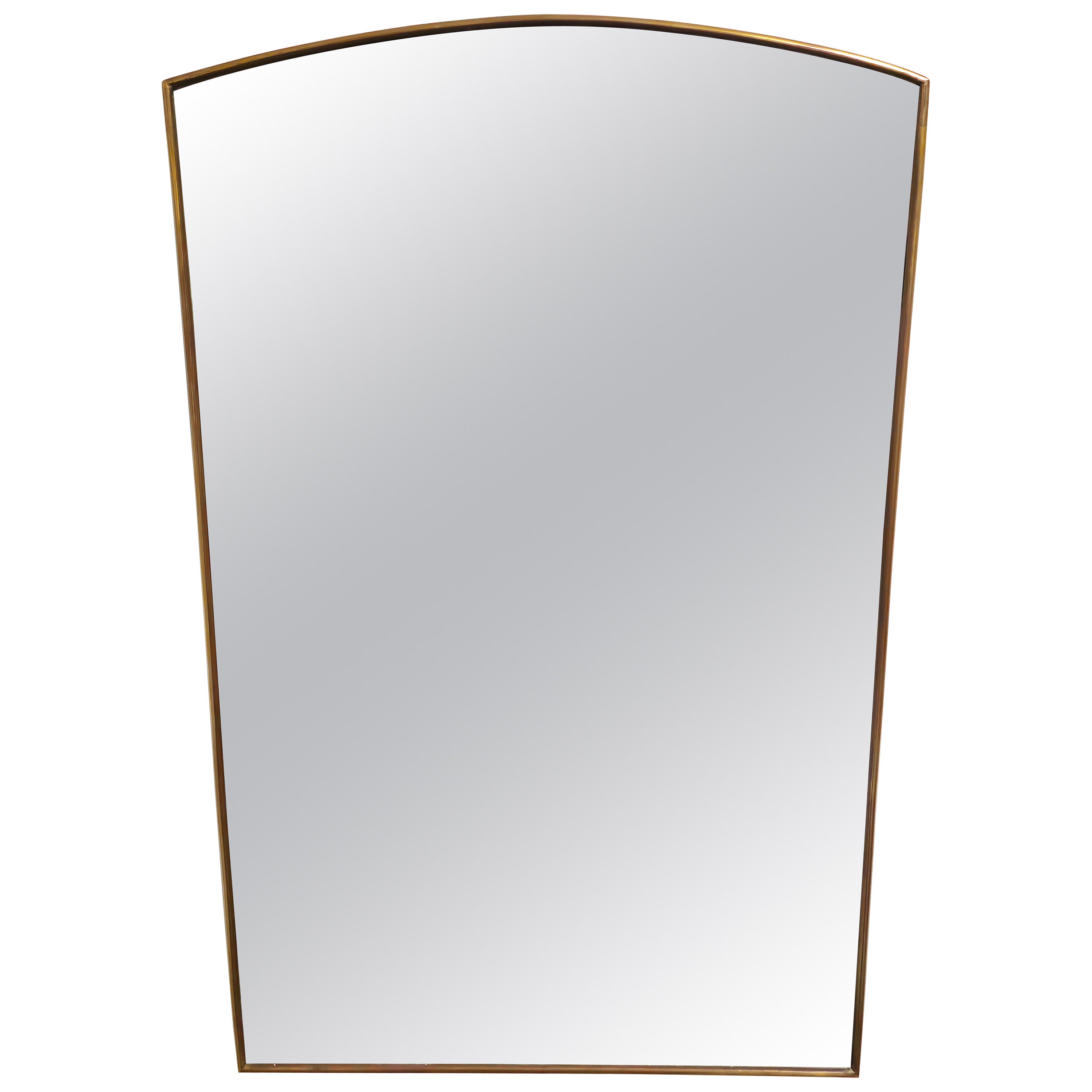 Wall Mirror Brass Midcentury Modern Italian Design 1950s 1960s For Sale