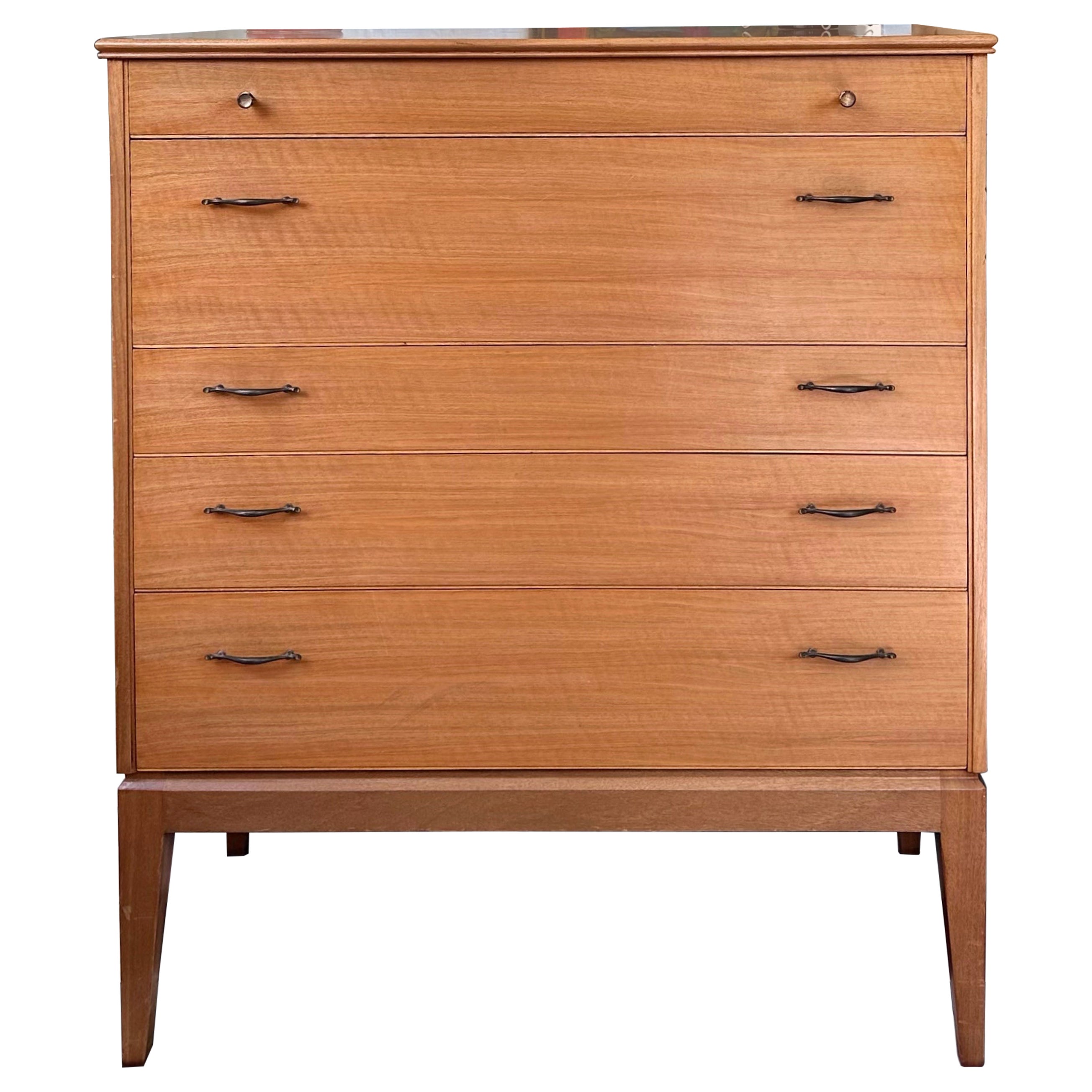 Very Rare Mid Century Retro Vintage Teak Tallboy/Chest of Drawers by Alfred Cox  For Sale