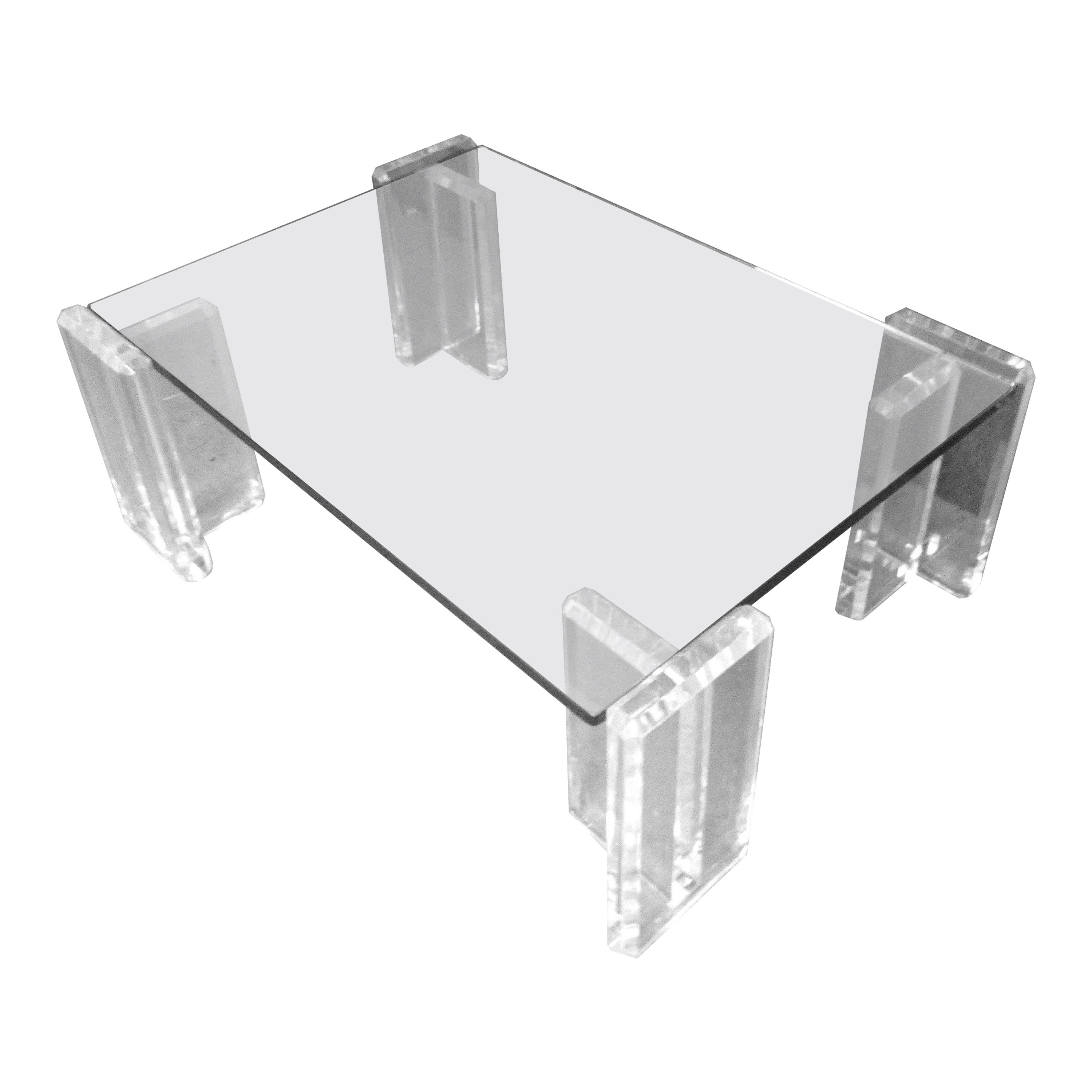 Table basse du milieu du siècle avec cadre en acrylique