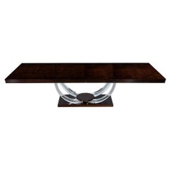 Modern Art Deco Inspired Dining Table with Acrylic Base