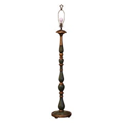 Early 20th Century French Carved Painted and Gilt Floor Lamp
