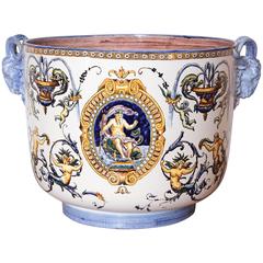 Antique French Faience Jardiniere by Gien