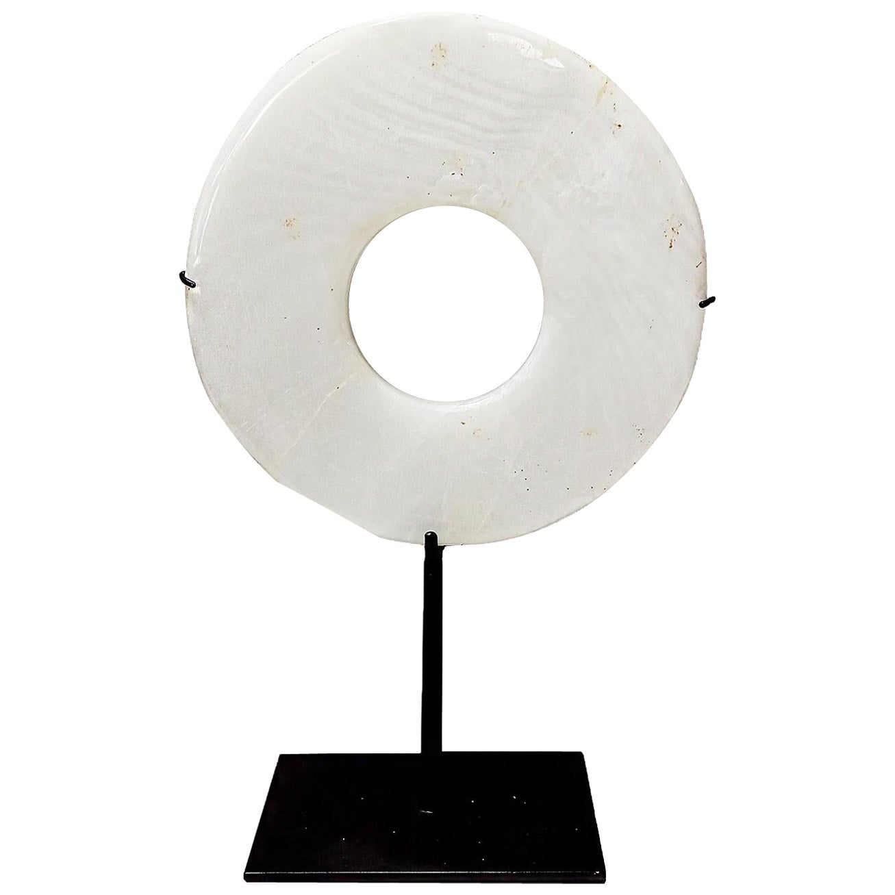  Stone Disk from Indonesia, Mounted