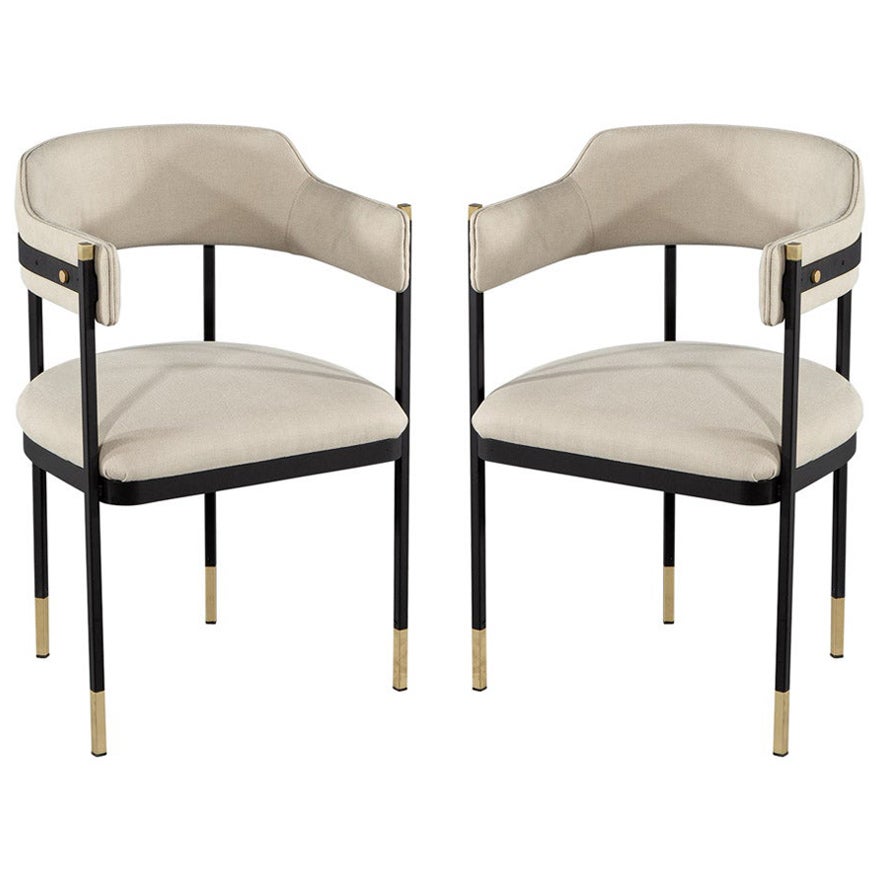 Custom Curved Modern Metal Dining Chairs For Sale