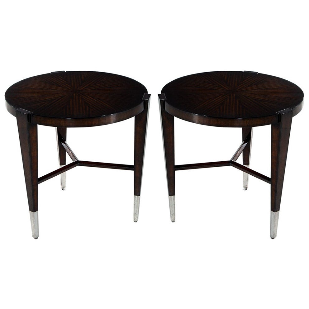 Paire de tables d'appoint rondes en macassar The Moderns