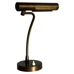 Vintage 1940s Swedish Modern Brass Desk or Banker/ Table Lamp by Asea