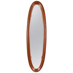 Tall Oval Mahogany Mirror Made in Italy 4