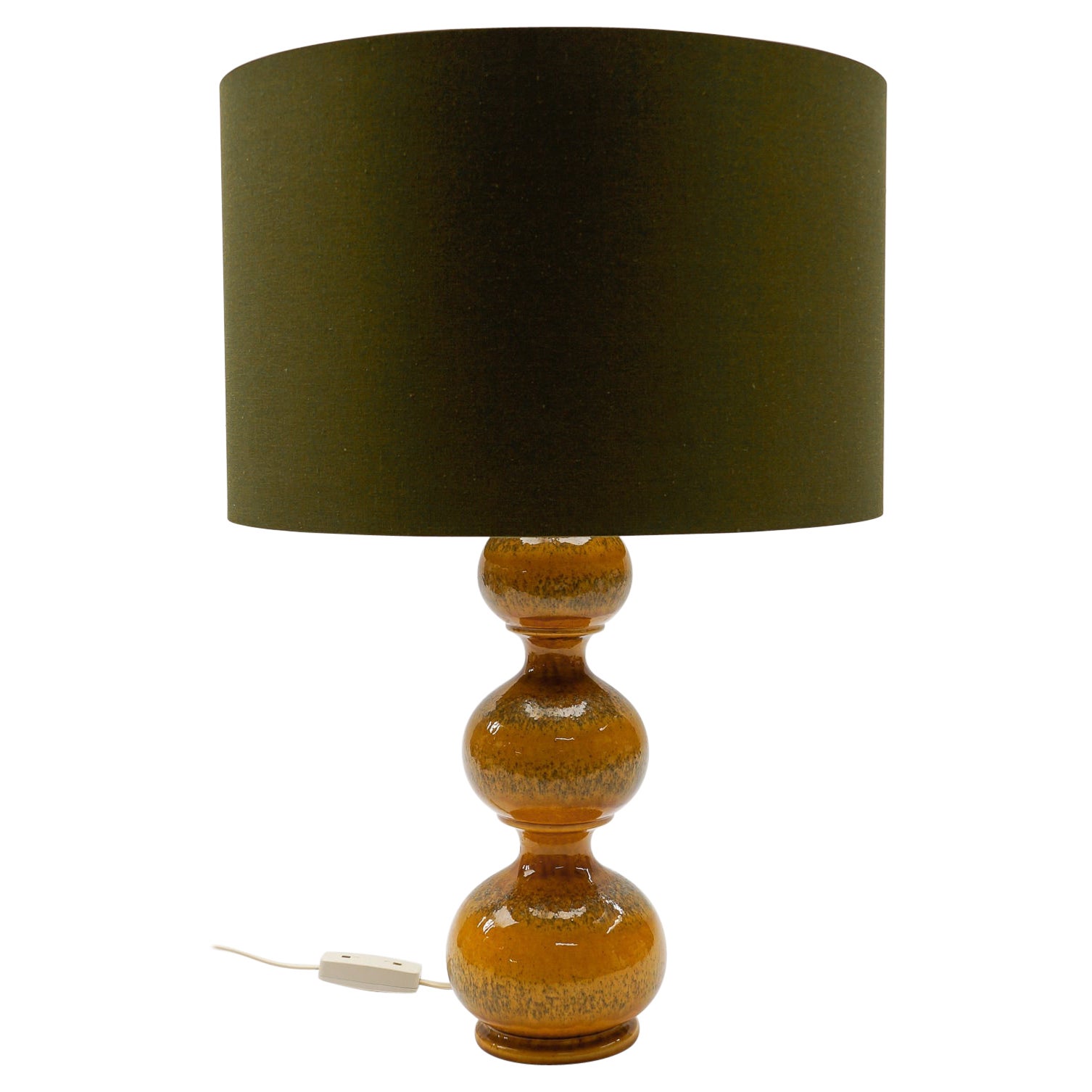 Very Rare Orange Ceramic Table Lamp Base from Kaiser Leuchten, Germany 1960s -