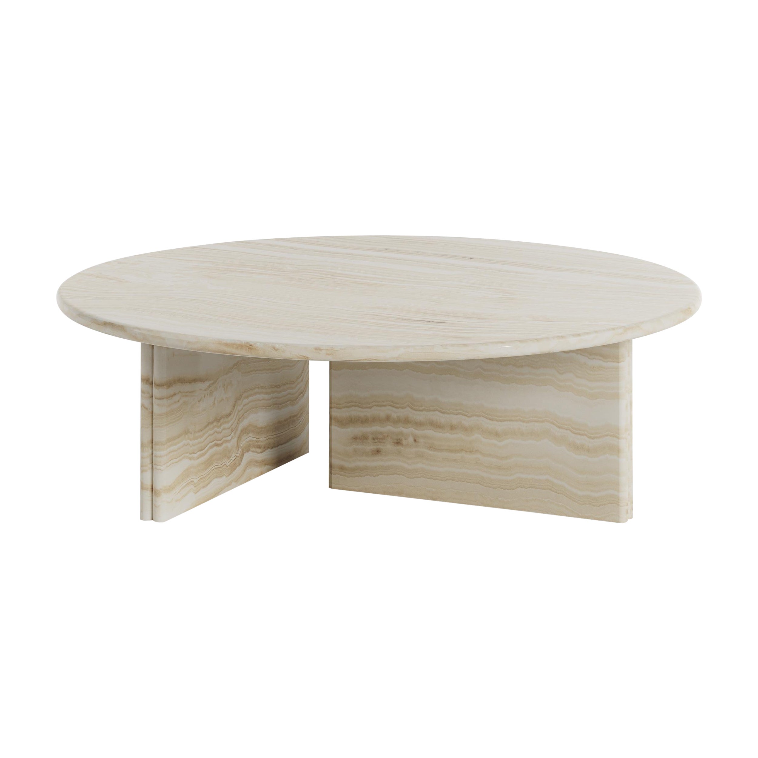 Onda Coffee Table by Just Adele in White Onyx  For Sale