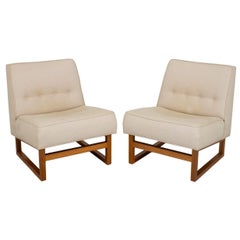 Pair of Edward Wormley Attr Dunbar Slipper Chairs
