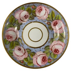 Spode Hand-painted Rose Plate, English, 19th Century