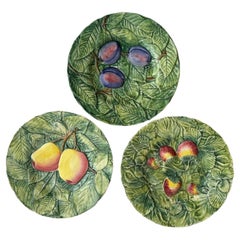 3 Trompe-L’oeil Majolica chargers/Salad Plates Made in Italy for Neiman Marcus