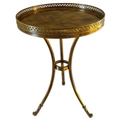 Neoclassical Antique Brass Gueridon Side Table
