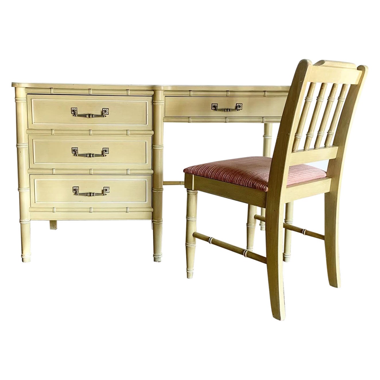 Faux Bamboo Henry Link "Bali Hai" Writing Desk With Chair by Lexington
