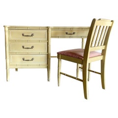 Used Faux Bamboo Henry Link "Bali Hai" Writing Desk With Chair by Lexington