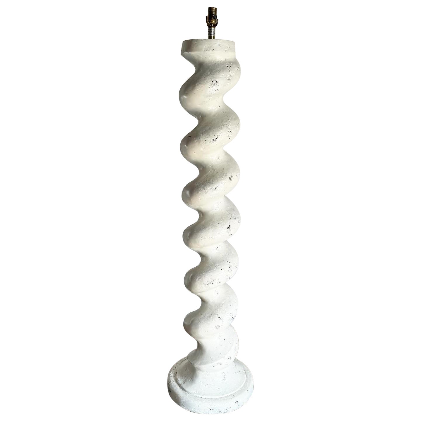 Postmodern White Plaster Spiral Floor Lamp by Michael Taylor