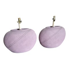 Postmodern Lavender Purple Vase Table Lamps - a Pair