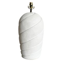 Postmodern Off White Sculpted Swirl Ceramic Table Lamp