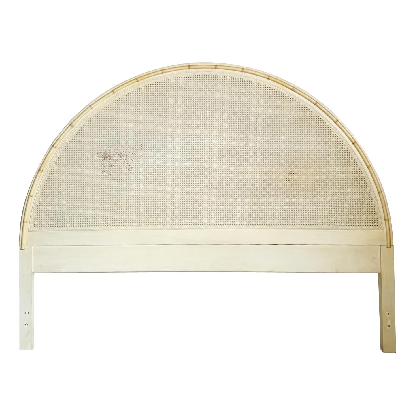 Boho Chic Faux Bamboo and Cane "Aloha" King Headboard by Dixie For Sale