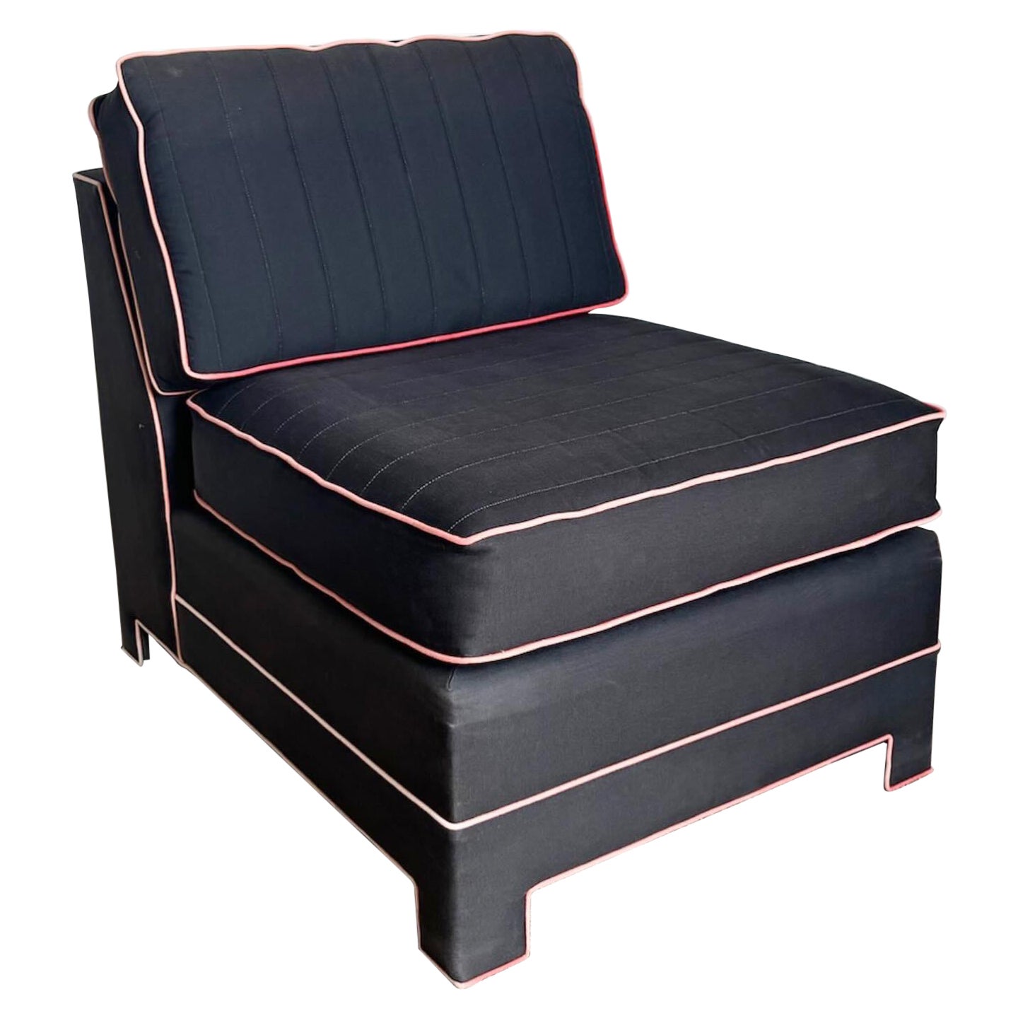 Postmodern Black and Pink Sofa Lounge Chair For Sale
