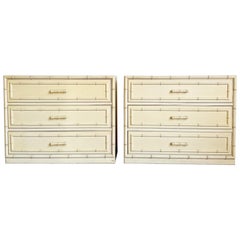 Vintage Regency Chic Faux Bamboo "Aloha" Chests of Drawers by Dixie - a Pair