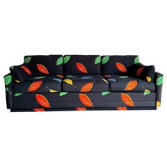 Postmodernes Sofa mit mehrfarbigen Blättern/Schwarzem Stoff