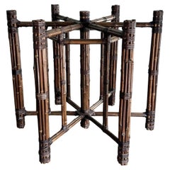 McGuire Style Boho Chic Bamboo Rattan Dining Table Base