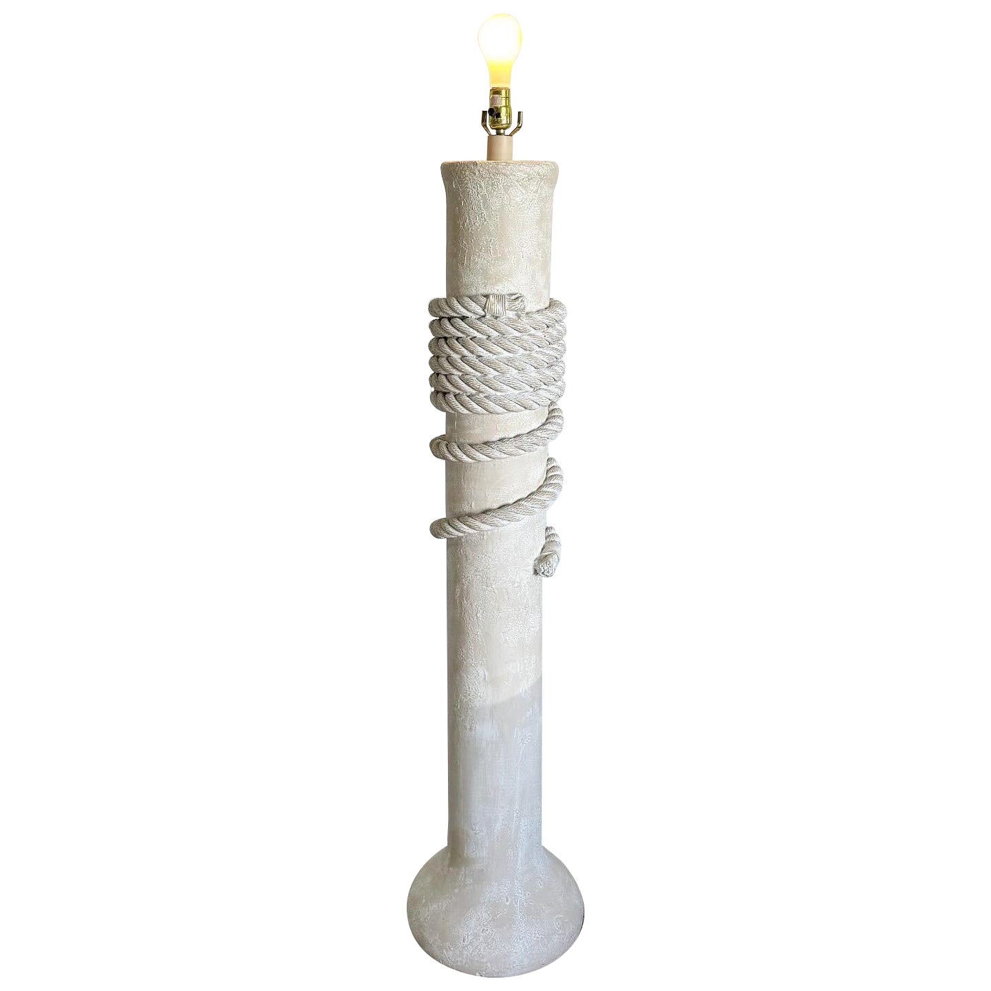 Postmodern Faux Roped Pillar Floor Lamp For Sale