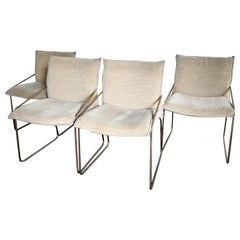 Italian Brass Finished Metal Dining Chairs by the Otto Gerdau Co. - Set of 4