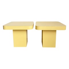 Used Postmodern Yellow Laminate Mushroom Side Tables