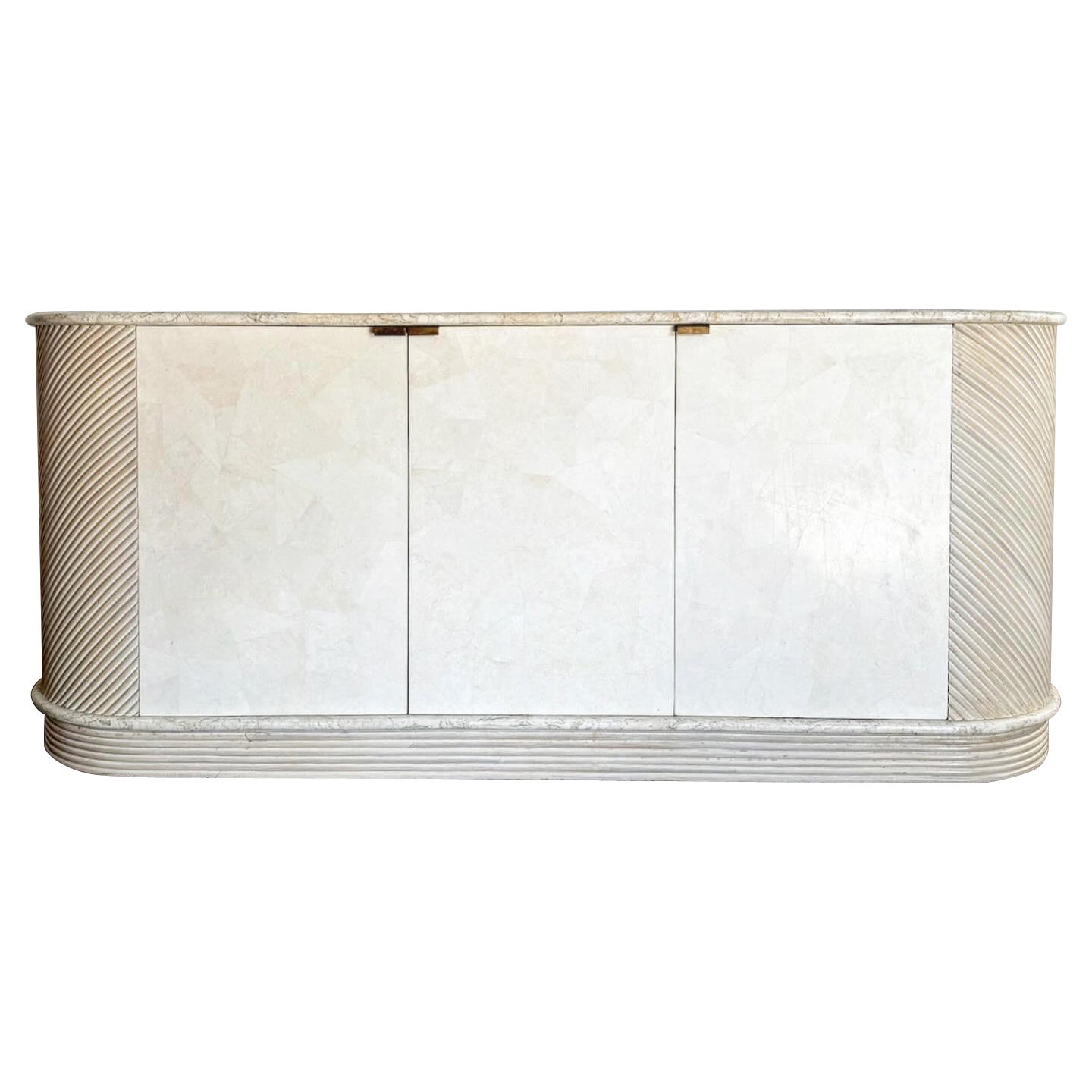 Postmodern Chic Pencil Reed and Stone Credenza For Sale