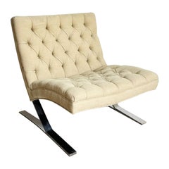 Mid Century Modern Barcelona Style Tufted Lounge Chair