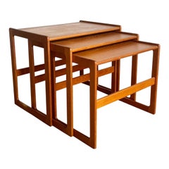 Mid Century Modern Teak Nesting Tables - Set of 3