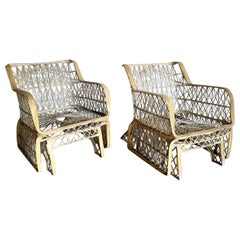 Mid Century Modern Russell Woodard Spun Fiberglass Rocking Lounge Chairs