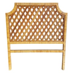 Used Boho Chic Rattan and Reed Twin Headboard