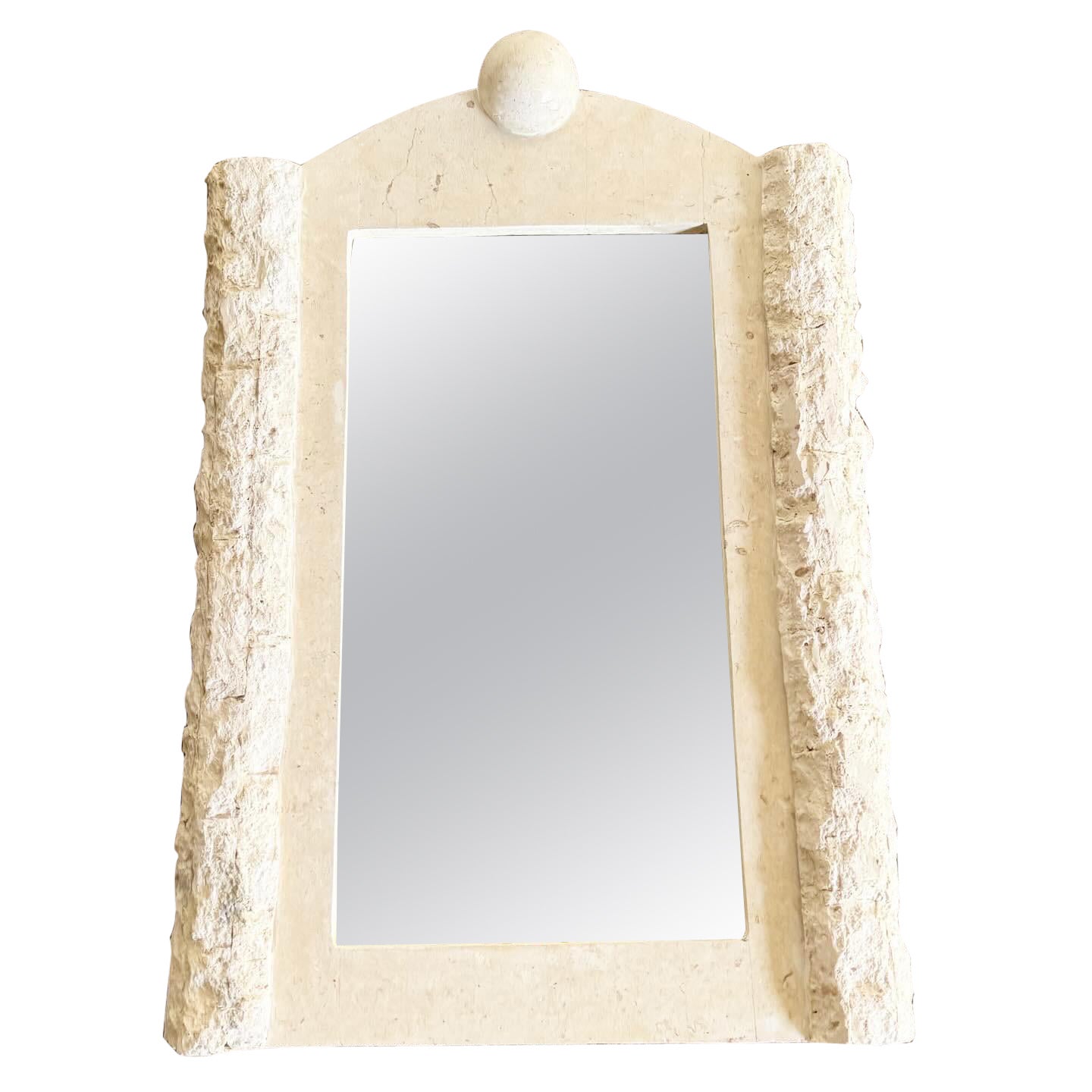 Postmodern Tessellated Stone Wall Mirror For Sale