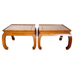 Used Chinoiserie Ming Style Wooden Side Tables - a Pair