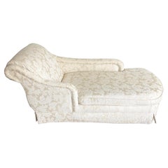 Vintage Regency Cream Fabric Chaise Lounge