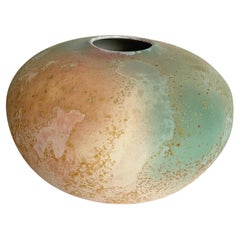 Postmodern Pink and Green and Peach Circular Vase
