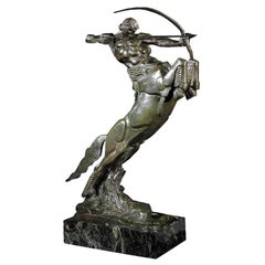 Antique 'Centaur' Art Deco Bronze by Francois Bazin, 1924