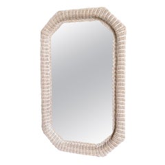 Used Boho Chic Octagonal Wicker Wall Mirror by Lexington