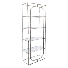 Postmodern Chrome and Glass Etagere - 4 Shelves