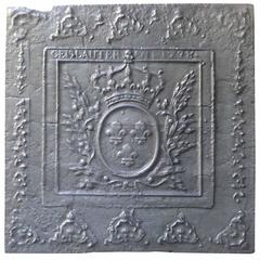 Antique 18th Century Fireback with Arms of France