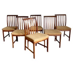 Lot de 6 chaises de salle à manger scandinaves modernes en teck de Folke Ohlsson pour Dux