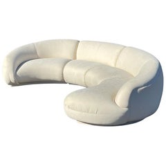 Vintage 1980s 3-Piece Biomorphic Curved Sofa By Preview 