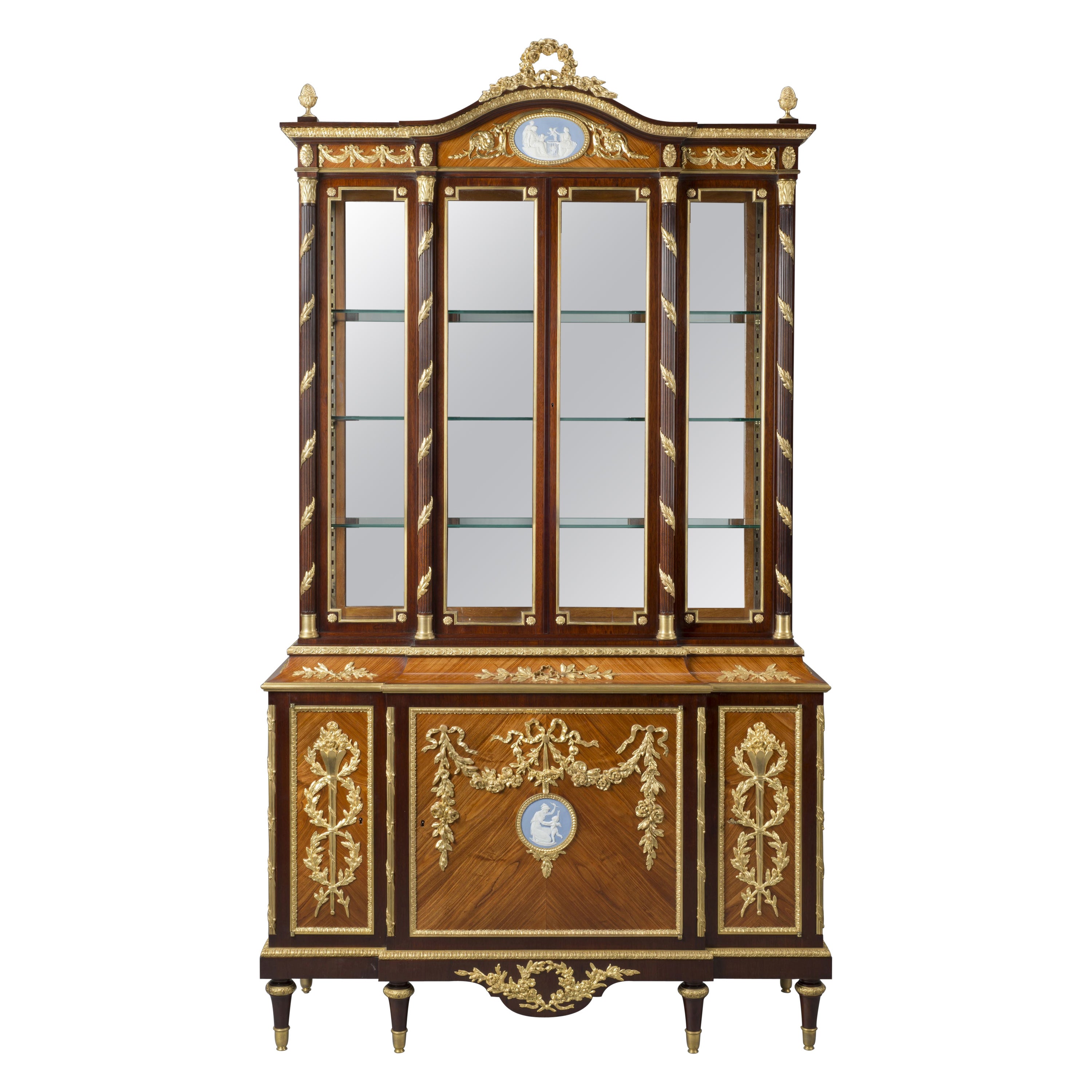 Louis XVI Style Gilt-Bronze Mounted Mahogany Display Cabinet For Sale