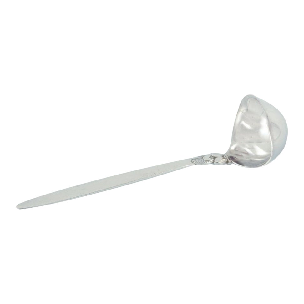 Cactus Georg Jensen. Cuchara salsera de plata de ley.