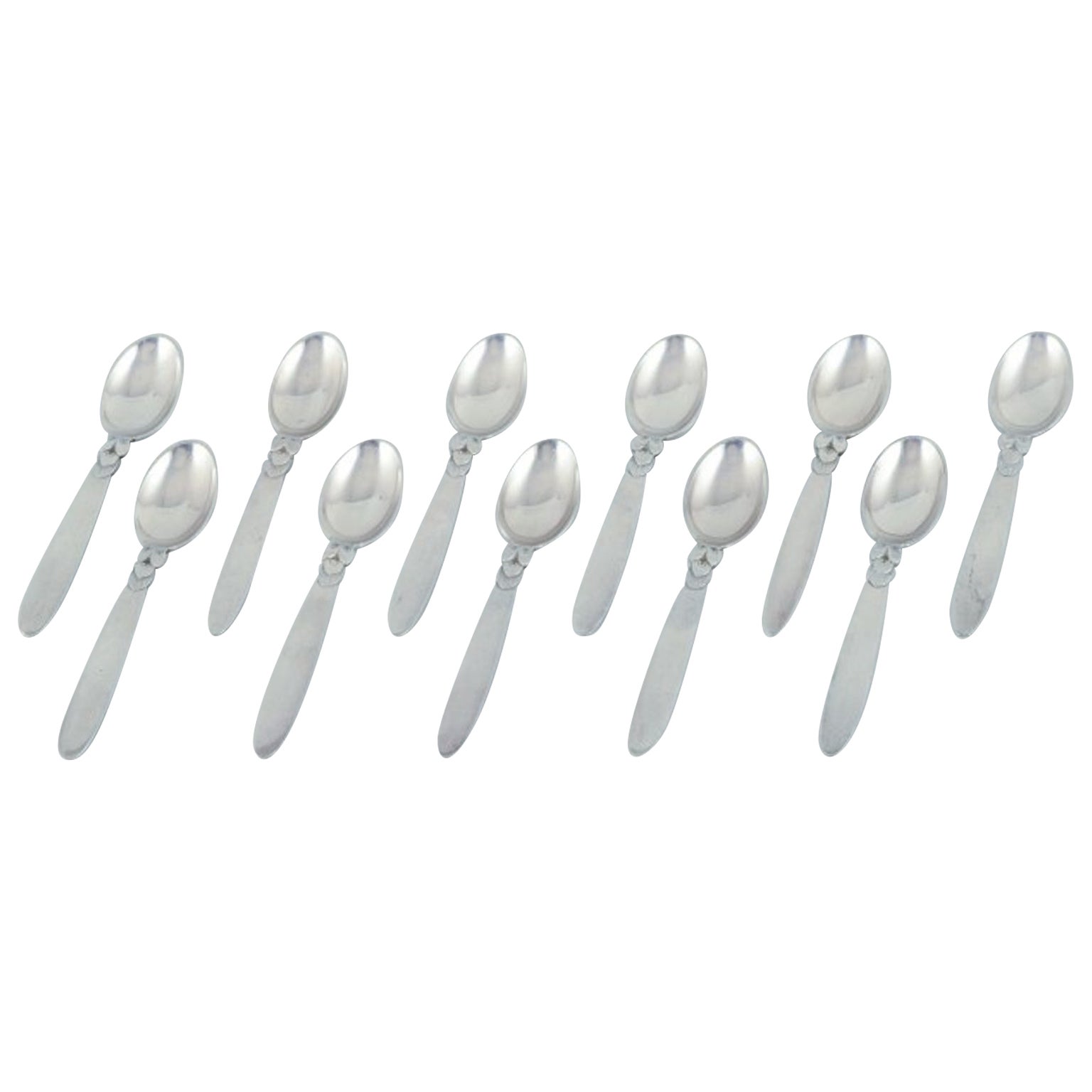 Georg Jensen Cactus. Eleven coffee spoons in sterling silver.